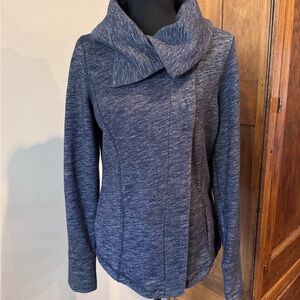 Eddie Bauer Heathered Navy Cowl Neck Sweater